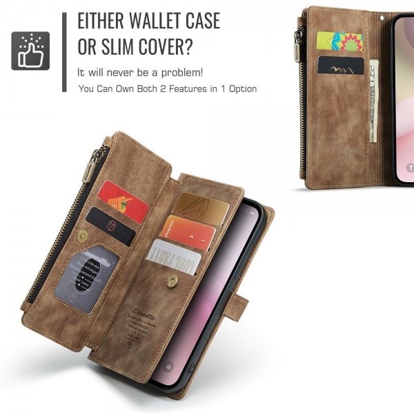 CaseMe iPhone 16./17. -sarjan suojakotelo C30, ruskea