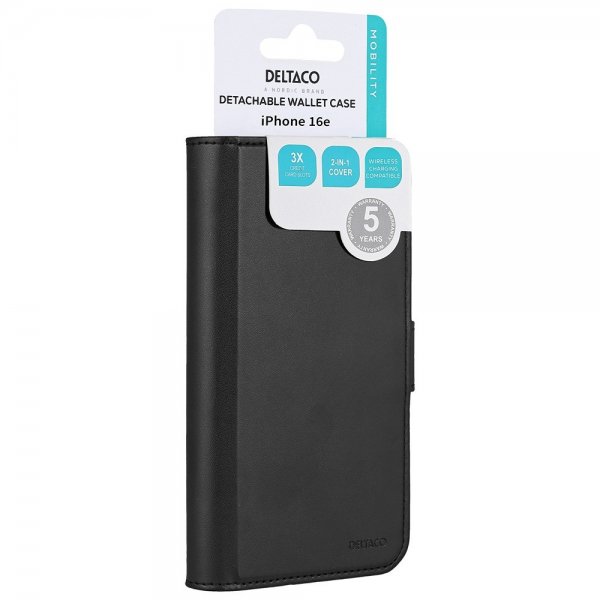 Deltaco iPhone 16./17. Kotelo irrotettavalla MagSafe-kuorella, musta