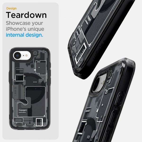 Spigen iPhone 16e/iPhone 17e -kuori Ultra Hybrid Zero One MagFit, musta