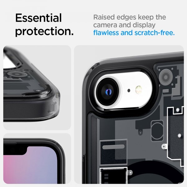 Spigen iPhone 16e/iPhone 17e -kuori Ultra Hybrid Zero One MagFit, musta