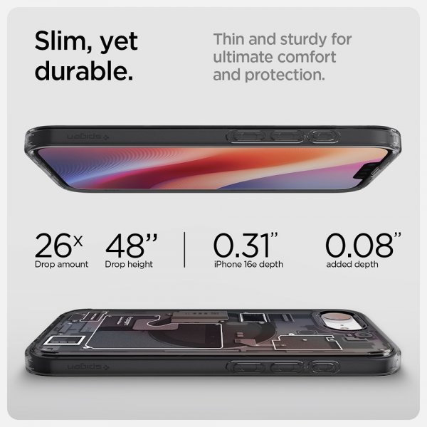 Spigen iPhone 16e/iPhone 17e -kuori Ultra Hybrid Zero One MagFit, musta