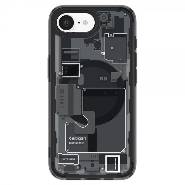 Spigen iPhone 16e/iPhone 17e -kuori Ultra Hybrid Zero One MagFit, musta