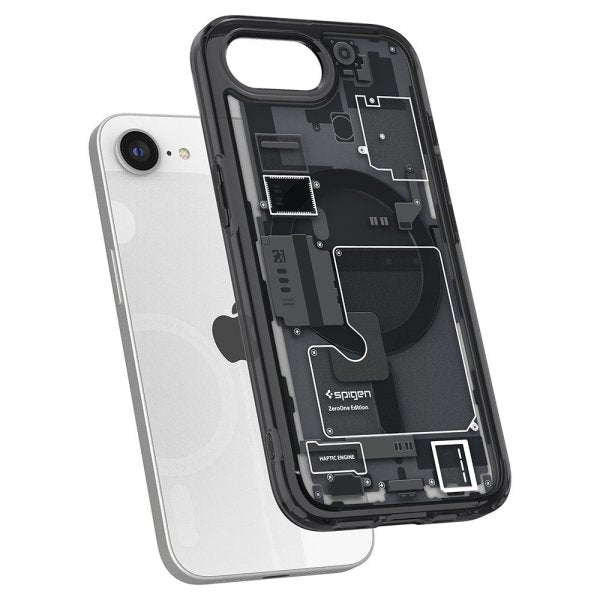 Spigen iPhone 16e/iPhone 17e -kuori Ultra Hybrid Zero One MagFit, musta
