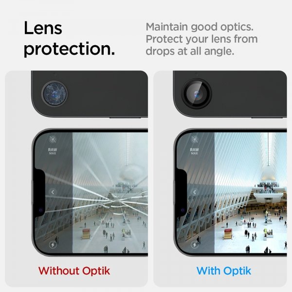 Spigen iPhone 16e/17e Kameran suoja GLAS.tR EZ Fit Optik Pro 2-pakkaus