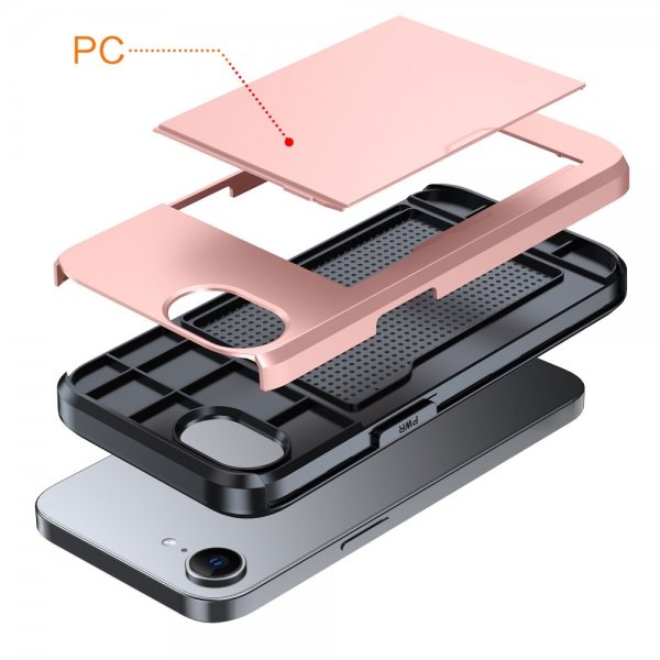 iPhone 16./17. Kuori Card Slide Sininen