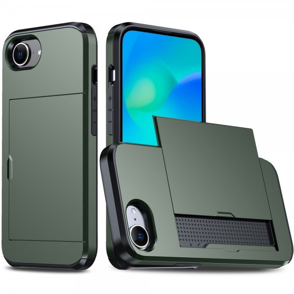 iPhone 16./17. Kuori Card Slide Vihreä
