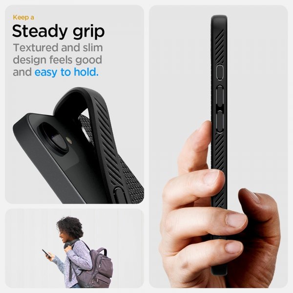 Spigen iPhone 16e/17e Suojakuori Liquid Air MagFit Matte Black