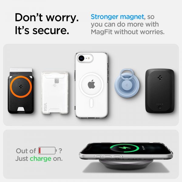 Spigen iPhone 16/17 Kuori Liquid Crystal MagFit Clear White