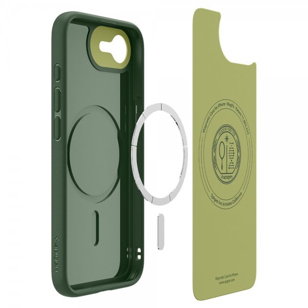 Spigen iPhone 16e/17e -kuori Nano Pop MagFit Avo Green