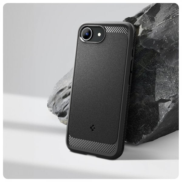 Spigen iPhone 16/17 -kuori Rugged Armor MagFit mattamusta