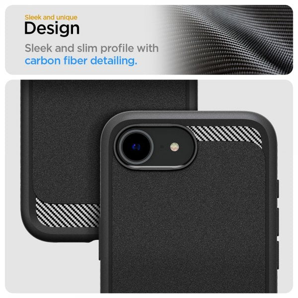 Spigen iPhone 16/17 -kuori Rugged Armor MagFit mattamusta