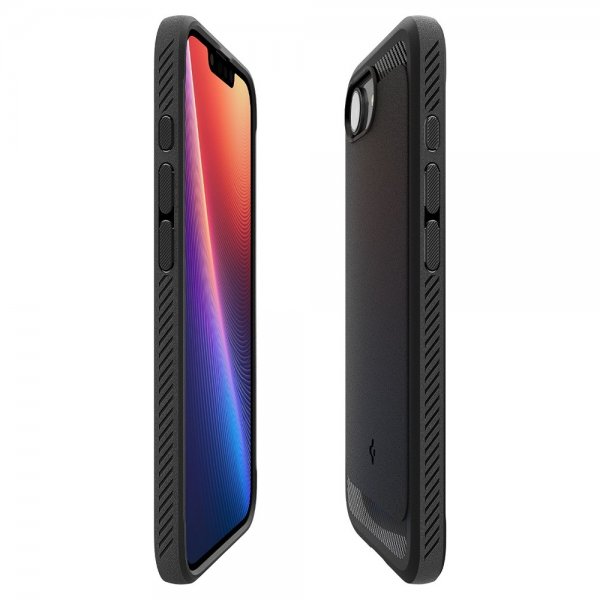 Spigen iPhone 16/17 -kuori Rugged Armor MagFit mattamusta