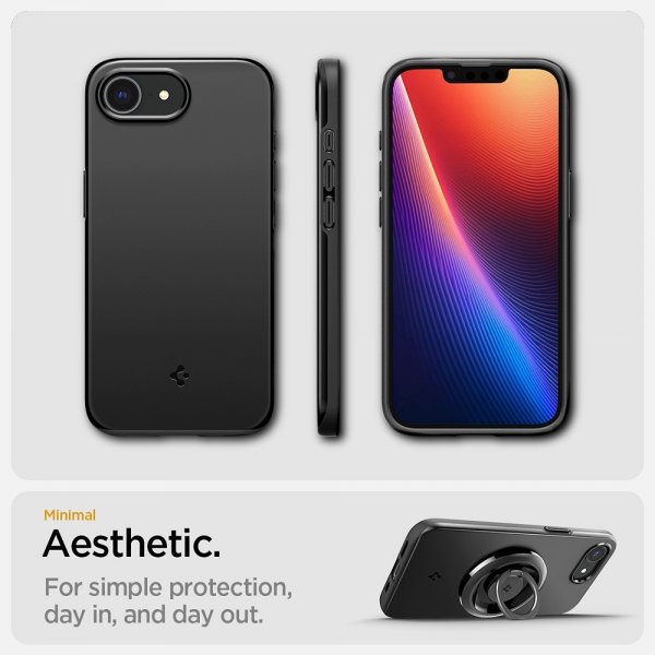 Spigen iPhone 16e/17e Thin Fit MagFit -kuori, musta