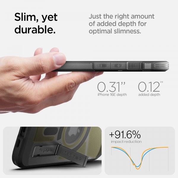 Spigen iPhone 16e/17e Suojakuori Tough Armor MagFit Frost Black