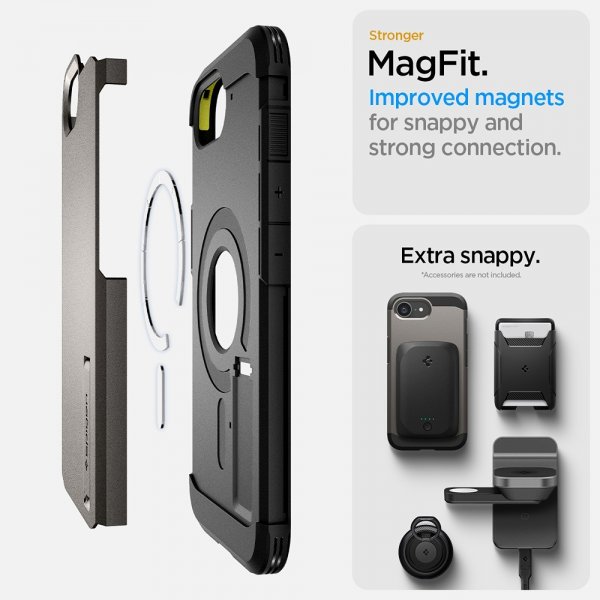 Spigen iPhone 16/17 -kuori, Tough Armor MagFit, Gunmetal