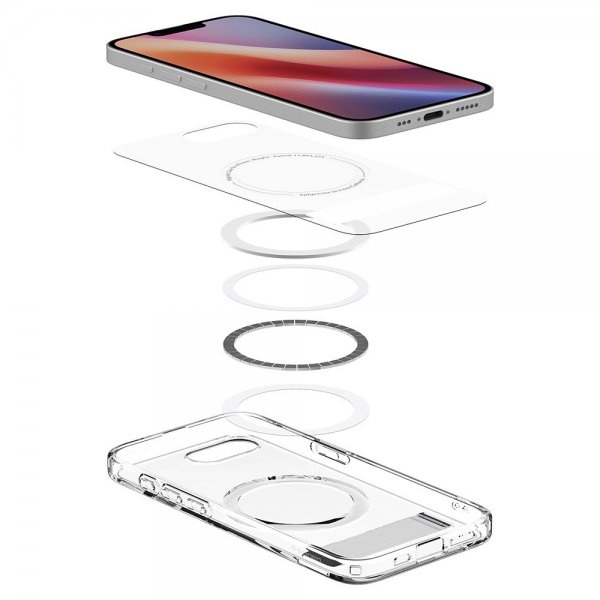 Spigen iPhone 16./17. sukupolven Ultra Hybrid S MagFit Clear White -suojakuori