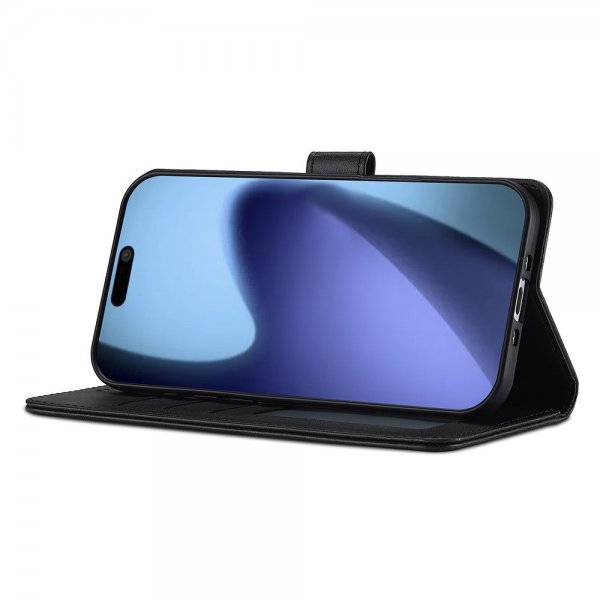 Lc.Imeeke iPhone Air-kotelo, jossa korttipaikka ja jalustatoiminto, musta