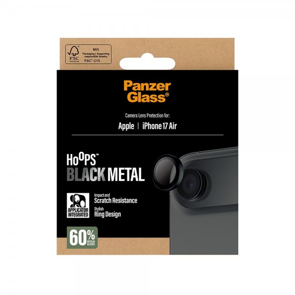 PanzerGlass iPhone Air kamerasuojus Hoops Musta