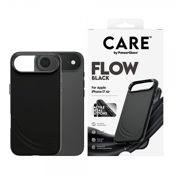 CARE by PanzerGlass iPhone Air -suojakuori Flow MagSafe, musta