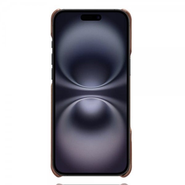 iPhone Air -kuori, jossa kaksi korttipaikkaa, tummanruskea