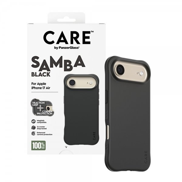 CARE by PanzerGlass iPhone Air -kuori Samba MagSafe Musta