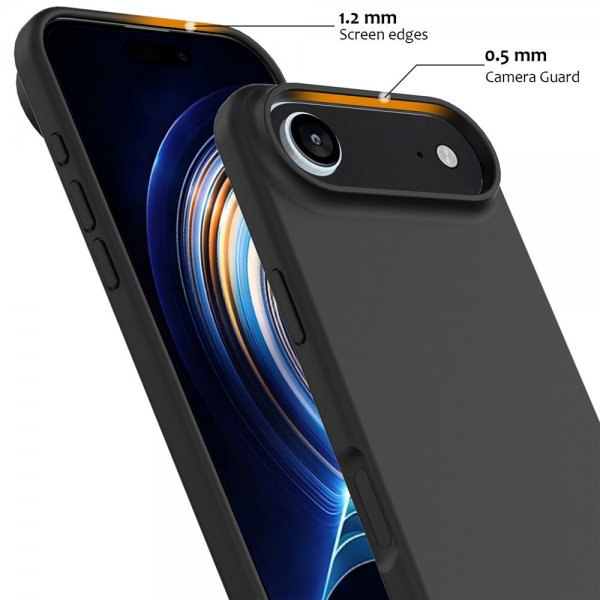 Nordic Covers iPhone Air -silikonikuori, Feather Series, MagSafe, Raven Black
