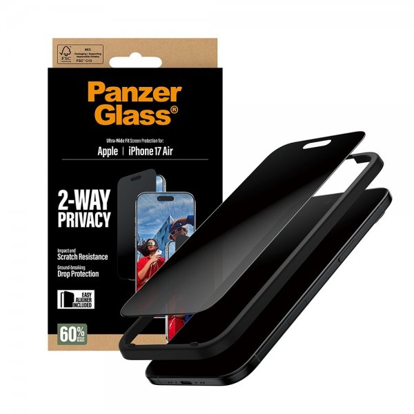 PanzerGlass iPhone Air -näytönsuoja Ultra-Wide Fit Privacy EasyAligner