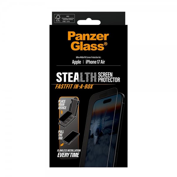 PanzerGlass iPhone Air -näytönsuoja Ultra-Wide Fit Stealth Fastfit