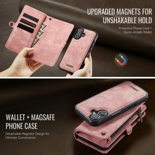 CaseMe iPhone 17 -kotelo 008-sarjan irrotettava kuori, vaaleanpunainen