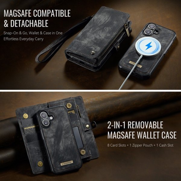CaseMe iPhone 17 -kotelo 008 Series Irrotettava kuori Musta