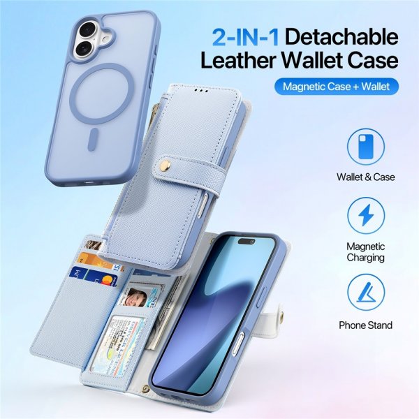Dux Ducis iPhone 17 -suojakuori 2-in-1 Lawa Series MagSafe sininen