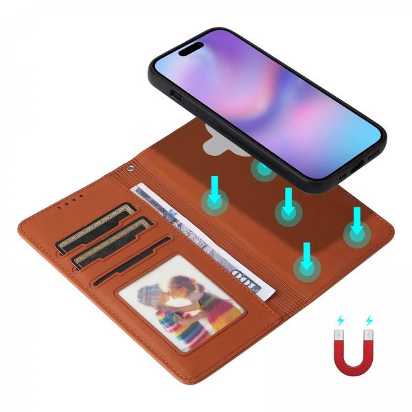 Betopnice iPhone 17 -kotelo irrotettavalla kuorella 005 ruskea