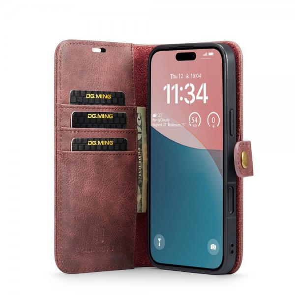 Dg.Ming iPhone 17 -kotelo irrotettavalla kuorella, punainen