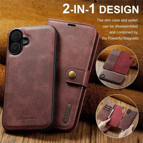 Dg.Ming iPhone 17 -kotelo irrotettavalla kuorella, punainen