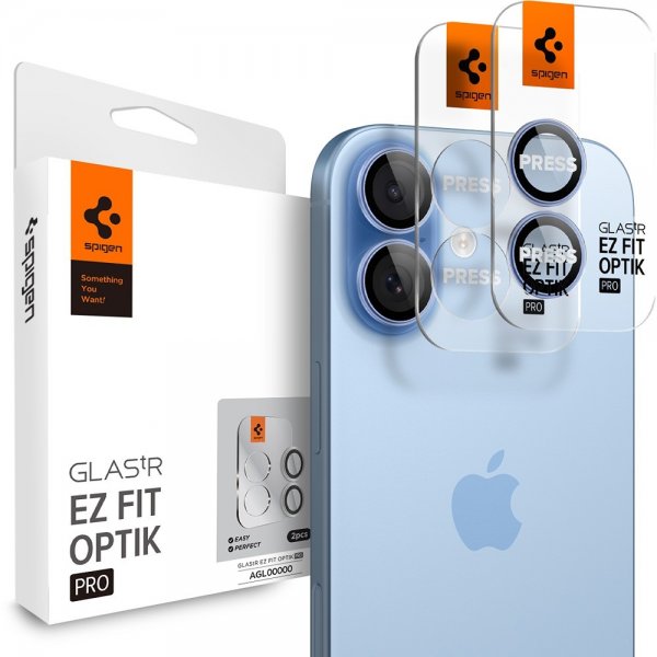 Spigen iPhone 17 Kameransuojaus GLAS.tR EZ Fit Optik Pro 2-pakkaus Sininen