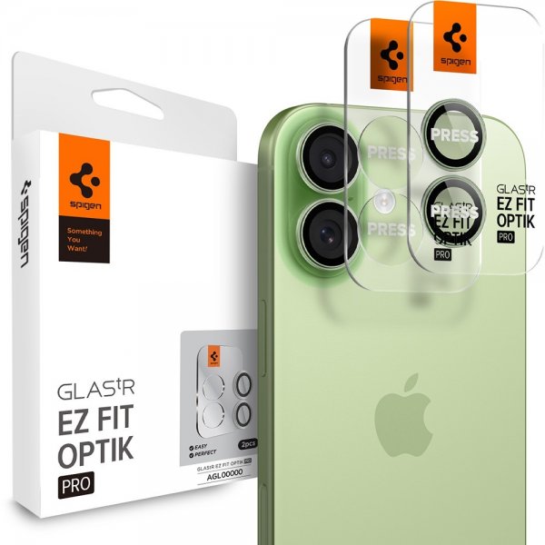 Spigen iPhone 17 Kameran suojaus GLAS.tR EZ Fit Optik Pro 2-pakkaus Vihreä