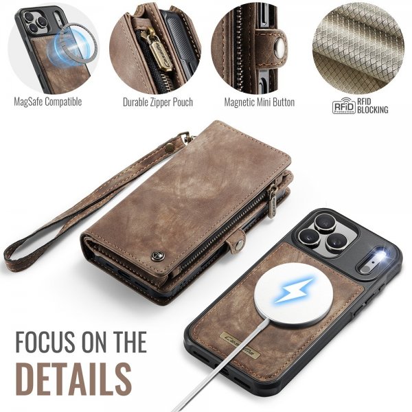 CaseMe iPhone 17 Pro Kotelo 008 Series Irrotettava Kuori Ruskea