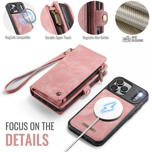 CaseMe iPhone 17 Pro -kotelo 008 Series Irrotettava kuori, vaaleanpunainen