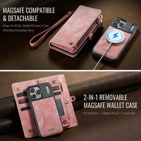 CaseMe iPhone 17 Pro -kotelo 008 Series Irrotettava kuori, vaaleanpunainen