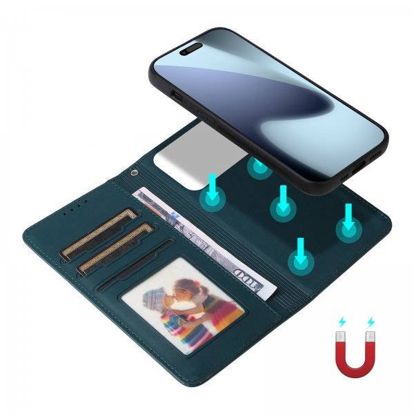 Betopnice iPhone 17 Pro -suojakuori irrotettavalla kuorella 005 vihreä