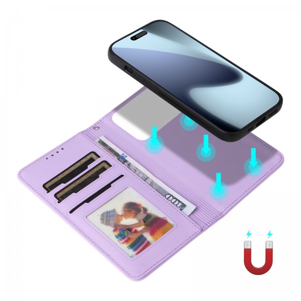 Betopnice iPhone 17 Pro -suojakuori irrotettavalla kuorella 005 Lila