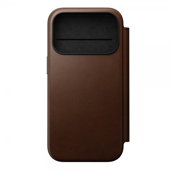 Nomad iPhone 17 Pro Modern Leather Folio -kotelo, ruskea
