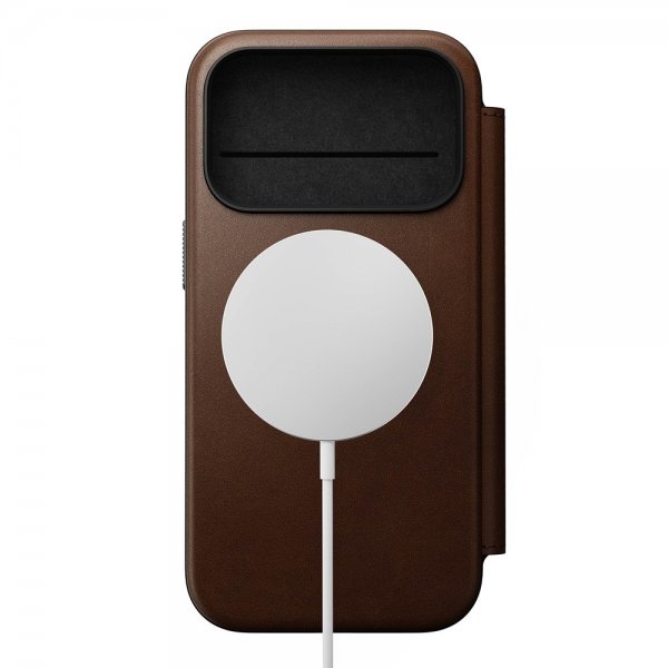 Nomad iPhone 17 Pro Modern Leather Folio -kotelo, ruskea