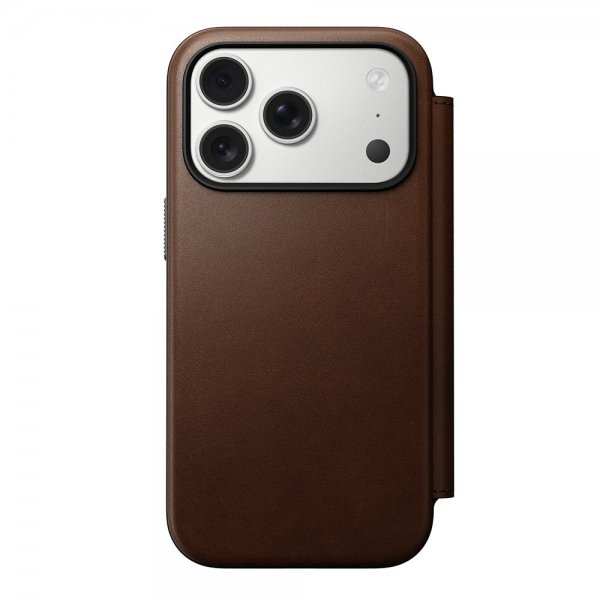 Nomad iPhone 17 Pro Modern Leather Folio -kotelo, ruskea