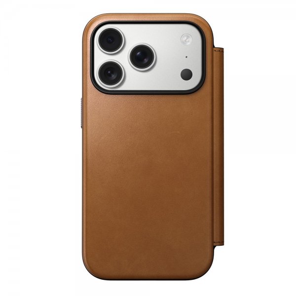 Nomad iPhone 17 Pro Modern Leather Folio -suojakotelo, English Tan