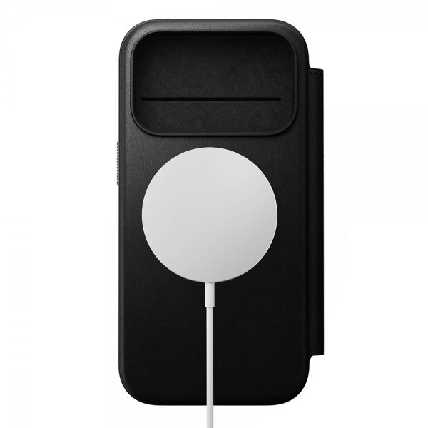 Nomad iPhone 17 Pro Modern Leather Folio -suojakotelo, musta