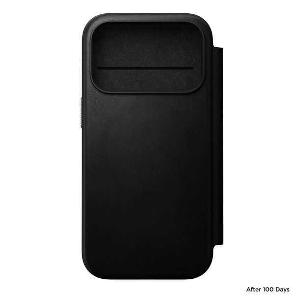 Nomad iPhone 17 Pro Modern Leather Folio -suojakotelo, musta