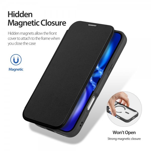 Dux Ducis iPhone 17 Pro -suojakuori, Skin X Pro -sarja, MagSafe, musta