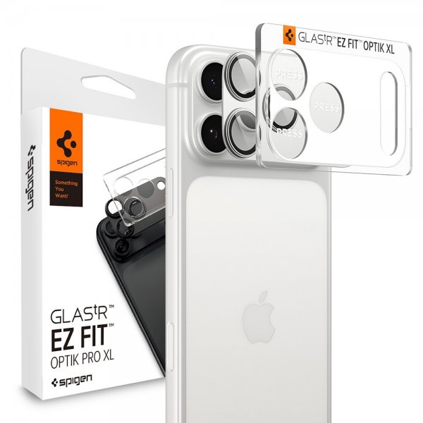 Spigen iPhone 17 Pro kameran suojalasi Glas.tR EZ Fit Optik Pro XL Silver