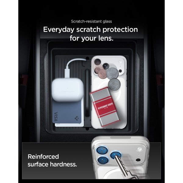 Spigen iPhone 17 Pro kameran suojalasi Glas.tR EZ Fit Optik Pro XL Silver